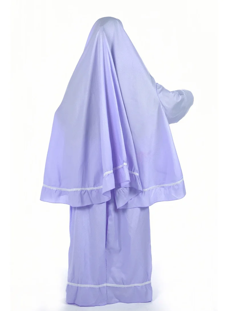AL BENT AL SHARQIEH purple Two pieces islamic prayer robe dress set with sleeve for Women | Best Price UAE
